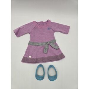 American Girl Truly Me lilac Purple dress for 18" Doll Teal Shoes Outfit Clothes